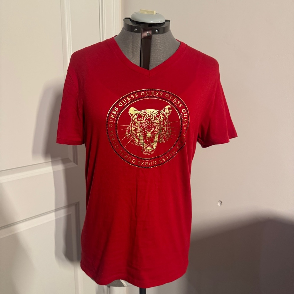 Guess Bold Red Tiger Graphic Tee